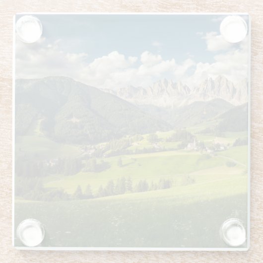 山 |イタリア,ドロミテス,フネス・バレー ガラスコースター (裏面)