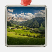 山 |イタリア，ドロミテス，フネス・バレー メタルオーナメント (正面)