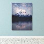 山 |オレゴン州オレゴンのフッド山ポートランド キャンバスプリント (インサイチュ (ウッドフロア))