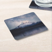 山 |オレゴン州オレゴンのフッド山ポートランド スクエアペーパーコースター (アングル)