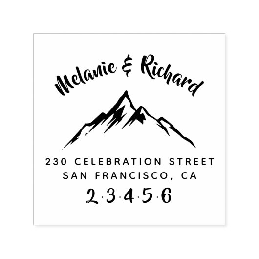 山 |カスタムウェディングの名前と差出人住所 セルフインキングスタンプ (デザイン)