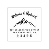 山 |カスタムウェディングの名前と差出人住所 ラバースタンプ (インプリント)