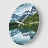 山 |カナダのロッキー、アルバータ州(カナダ) ラージ壁時計 (傾斜)