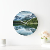 山 |カナダのロッキー、アルバータ州(カナダ) ラージ壁時計 (ホーム)