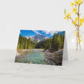 山 |カナディアンロッキー州バンフ国立公園 カード (黄色い花)