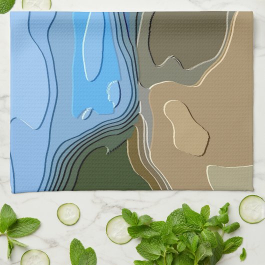 山 キッチンタオル (折り畳み)