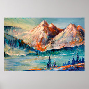 山、キャニオン。山峰、尾根、山 ポスター