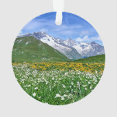 山 |スイスのアルプスバレー春 オーナメント (裏面)