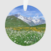 山 |スイスのアルプスバレー春 オーナメント (正面)