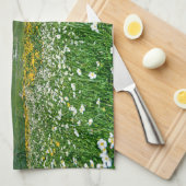 山 |スイスのアルプスバレー春 キッチンタオル (四つ折り)