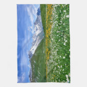 山 |スイスのアルプスバレー春 キッチンタオル (縦)