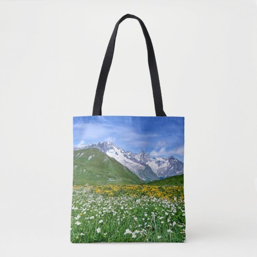 山 |スイスのアルプスバレー春 トートバッグ (正面)