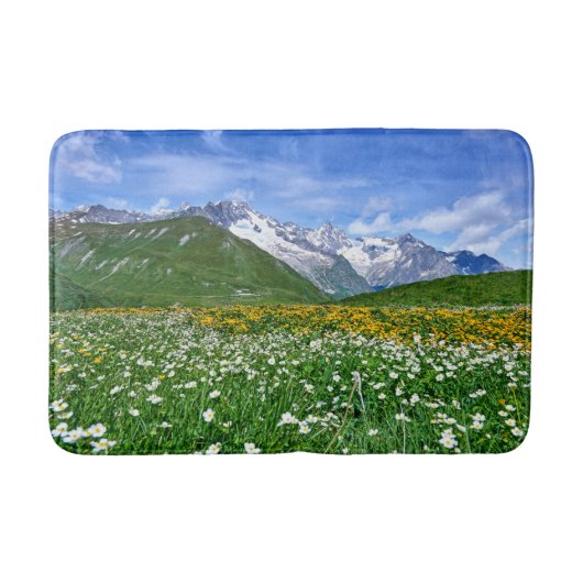 山 |スイスのアルプスバレー春 バスマット (正面)