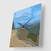 山 スクエア壁時計 (傾斜)