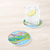 山（ストリームあり） コースター (側面)