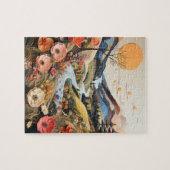 山、ストリームおよびワイルドフラワー ジグソーパズル (横)