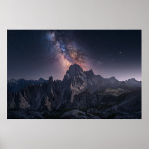 山 ドロミテス山脈,イタリア ポスター