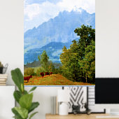 山・ピラタス、アルバート・ビエルシュタットの有名なアートワーク ポスター (ホームオフィス)