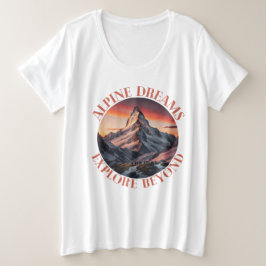 山 プラスサイズTシャツ