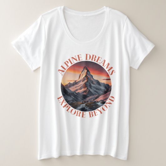 山 プラスサイズTシャツ (デザイン正面)