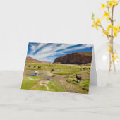 山 |ボリビア、アンデス カード (黄色い花)