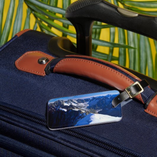 山 |モンブラン、ヨーロッパのアルプス ラゲッジタグ (正面インサイチュ3)