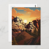 山・ラシュモアの壮大な姿を目撃#9 ポストカード (正面/裏面)