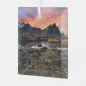 山 |ヴェスタホルンマウンテンアイスランド ガラスオーナメント (正面左)