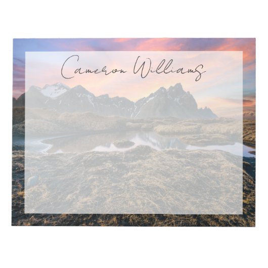 山 |ヴェスタホルンマウンテンアイスランド ノートパッド (正面)