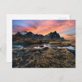 山 |ヴェスタホルンマウンテンアイスランド ポストカード (正面/裏面)