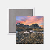 山 |ヴェスタホルンマウンテンアイスランド マグネット (正面/裏面)