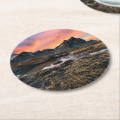 山 |ヴェスタホルンマウンテンアイスランド ラウンドペーパーコースター (アングル)