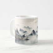 山、丘、霧、川 コーヒーマグカップ (正面左)