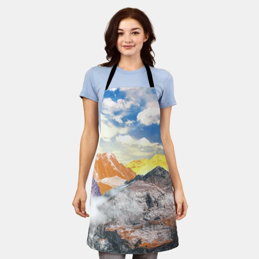 山（写真モンタージュ） 1 エプロン (着用した状態)