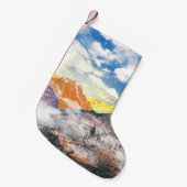 山（写真モンタージュ） 1 スモールクリスマスストッキング (正面 (吊り時))