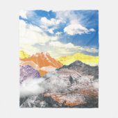 山（写真モンタージュ） 1 フリースブランケット (正面)
