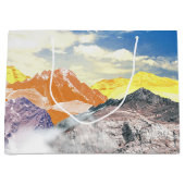 山（写真モンタージュ） 1 ラージペーパーバッグ (正面)