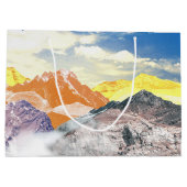 山（写真モンタージュ） 1 ラージペーパーバッグ (裏面)