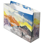 山（写真モンタージュ） 1 ラージペーパーバッグ (正面アングル)