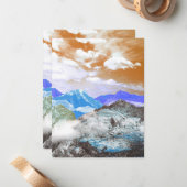山(写真モンタージュ) 2 ノートカード (正面/裏面インサイチュ)