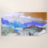 山（写真モンタージュ） 2 ビーチタオル (正面)