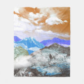 山(写真モンタージュ) 2 フリースブランケット (正面)