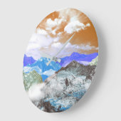 山(写真モンタージュ) 2 ラージ壁時計 (傾斜)