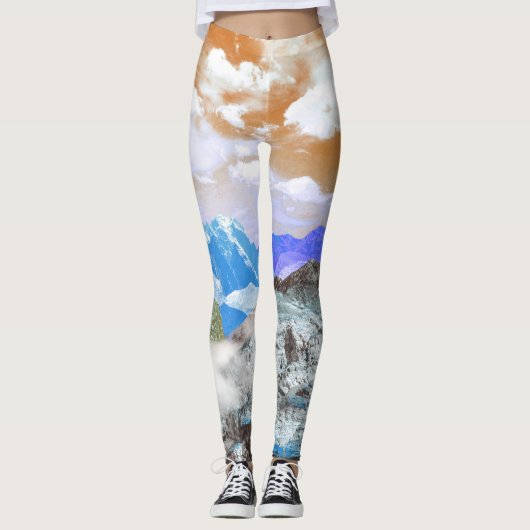 山(写真モンタージュ) 2 レギンス (正面)