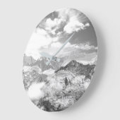 山(写真モンタージュ) 3 ラージ壁時計 (傾斜)