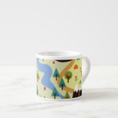 山、川、森、車のパターン。 エスプレッソカップ (正面右)