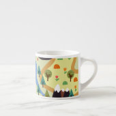 山、川、森、車のパターン。 エスプレッソカップ (右)