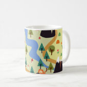 山、川、森、車のパターン。 コーヒーマグカップ (正面右)