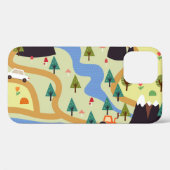 山、川、森、車のパターン。 Case-Mate iPhoneケース (裏面 (横))