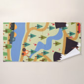 山、川、fの子どもじみた継ぎ目のない模様 バスタオル (バスタオル)